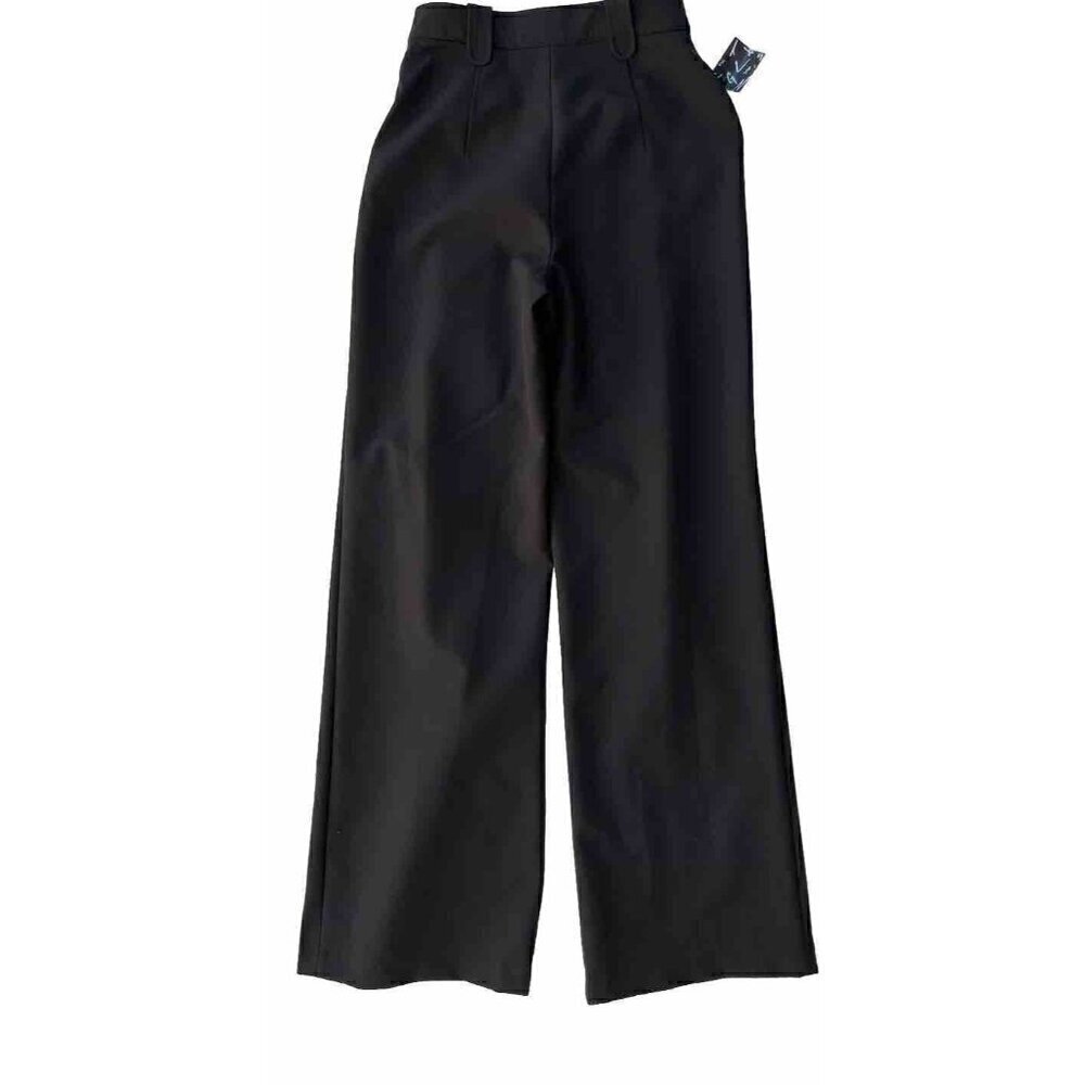 Nasty Gal Women's I'm Bossy Black Wide Leg High Waist Trousers Pants Size XS - Picture 4 of 13